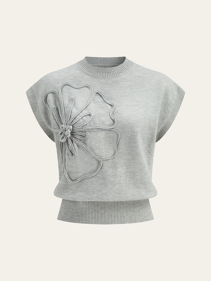 LUZIANA | SCULPTED FLOWER KNIT TOP