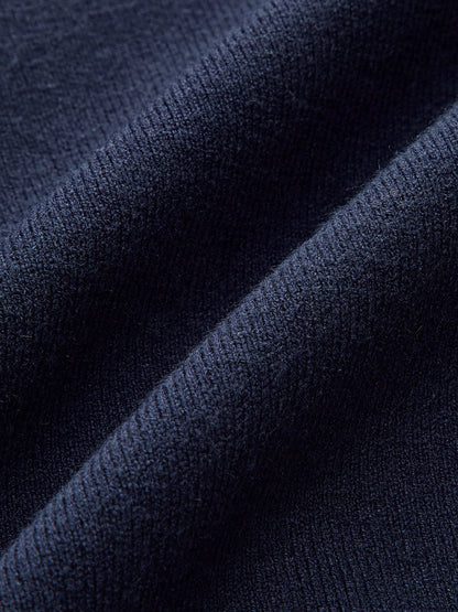 COLETTE | KNIT SWEATER X DENIM V-COLLAR NAVY