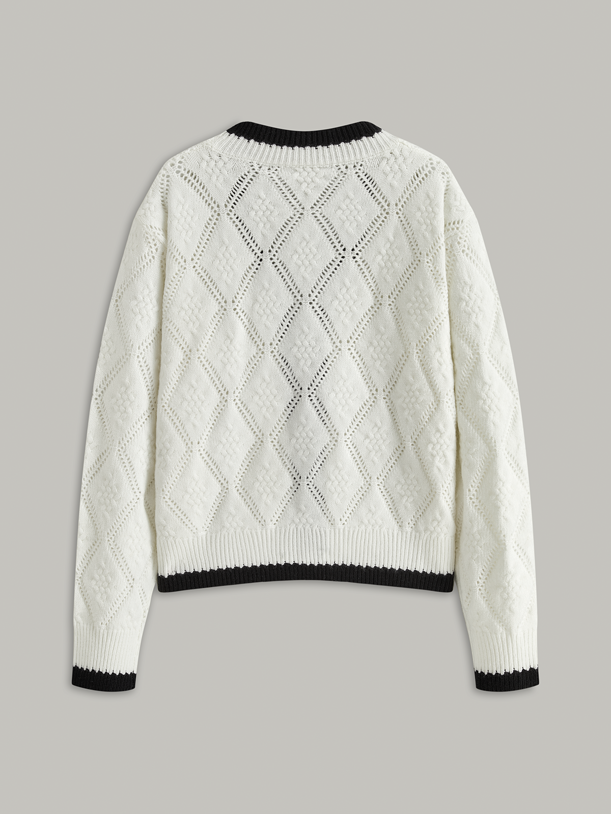 OPALINE | CONTRAST BOW CARDIGAN WHITE