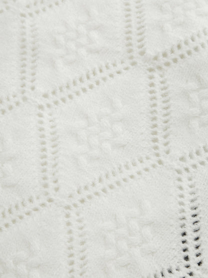 OPALINE | CONTRAST BOW CARDIGAN WHITE