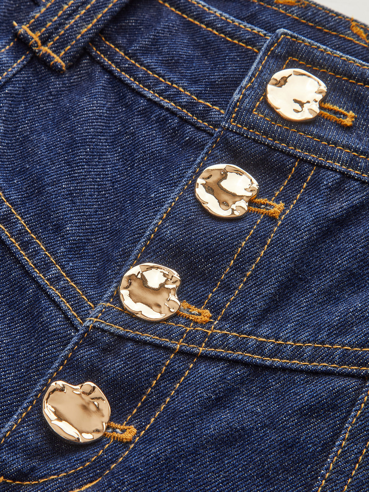 VERONA | GOLD BUTTON WIDE LEG JEANS