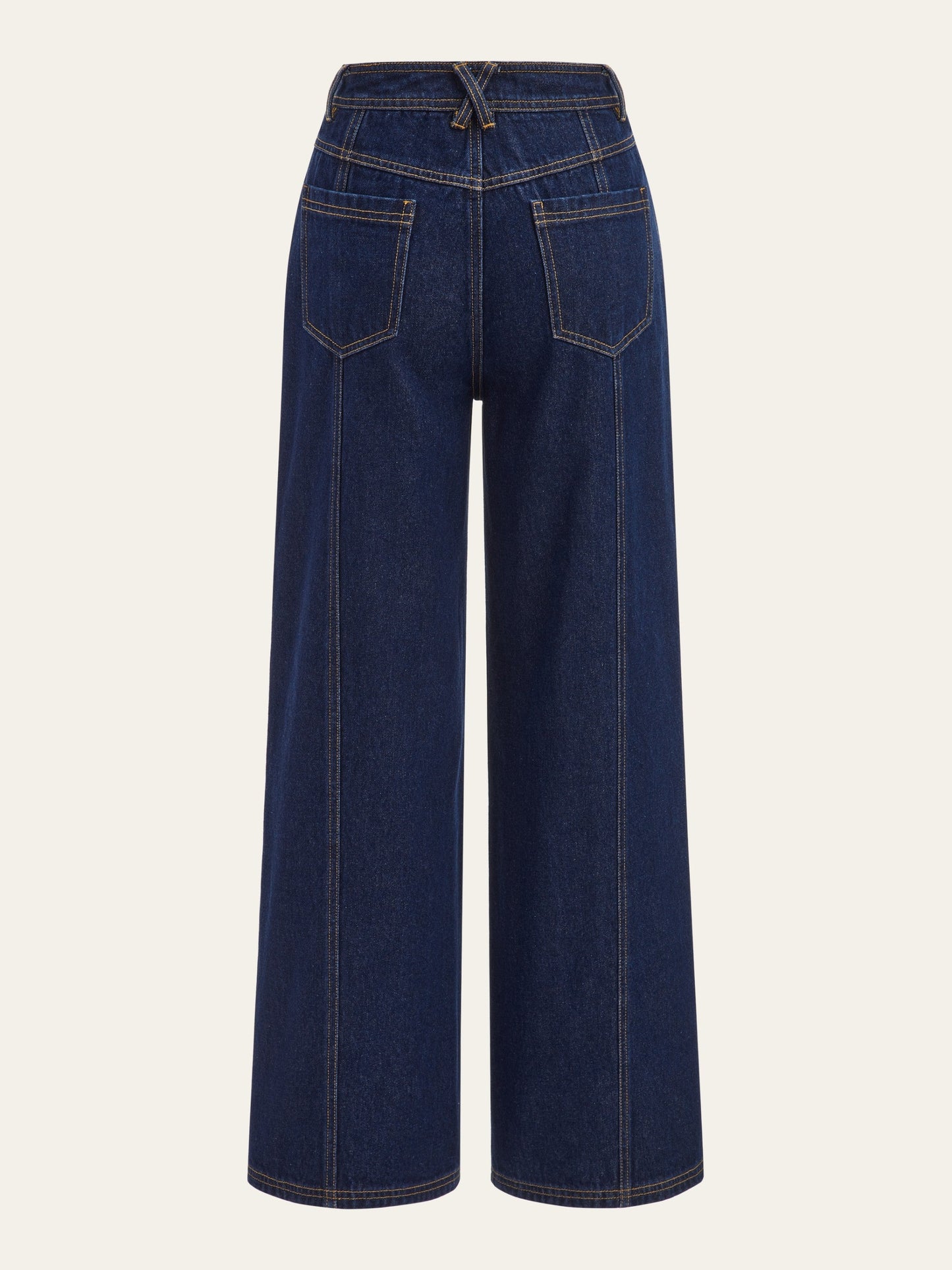 VERONA | GOLD BUTTON WIDE LEG JEANS