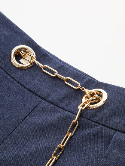 ROMA | CHAIN DETAIL WIDE LEG TROUSERS