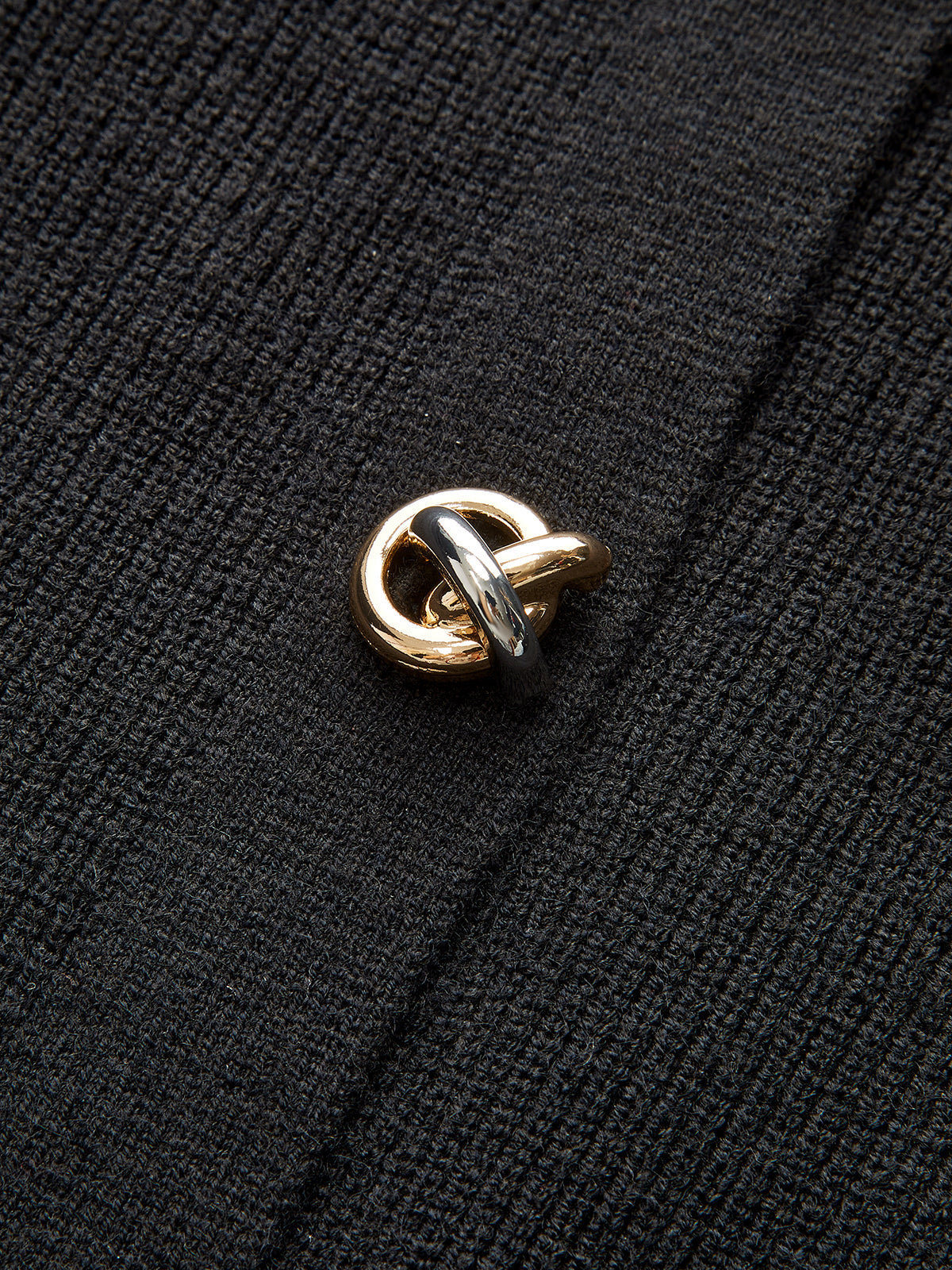 ARLETTE | BLACK KNIT CARDIGAN X DENIM COLLAR