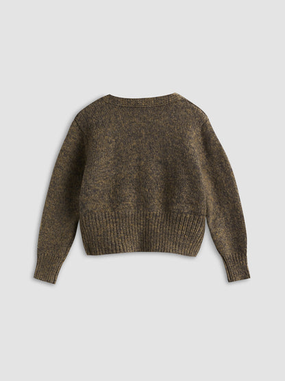 OLIVETTA | SIDE BUTTON CARDIGAN BROWN