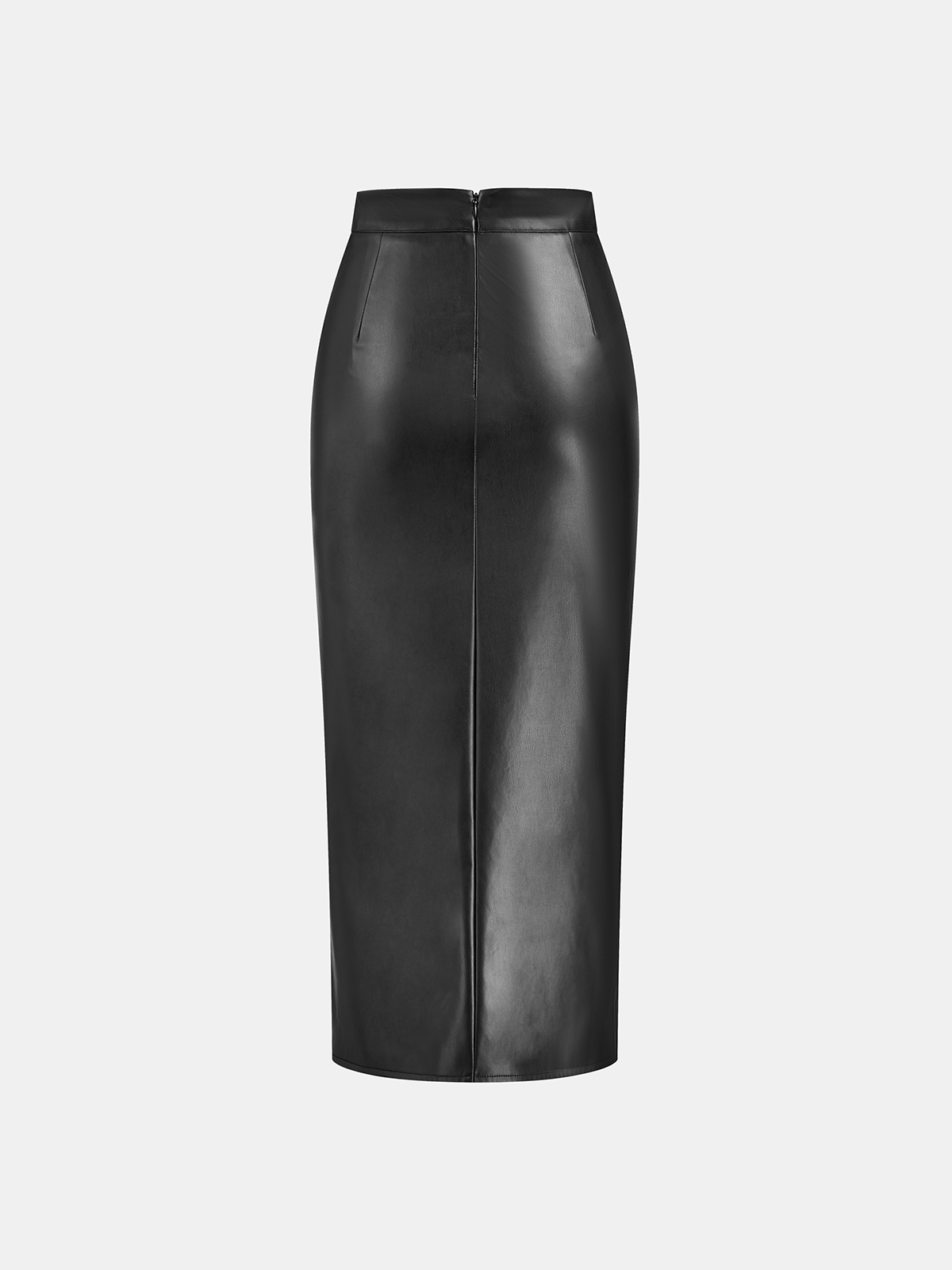 LUNARA | ROCHED LEATHER MIDI SKIRT