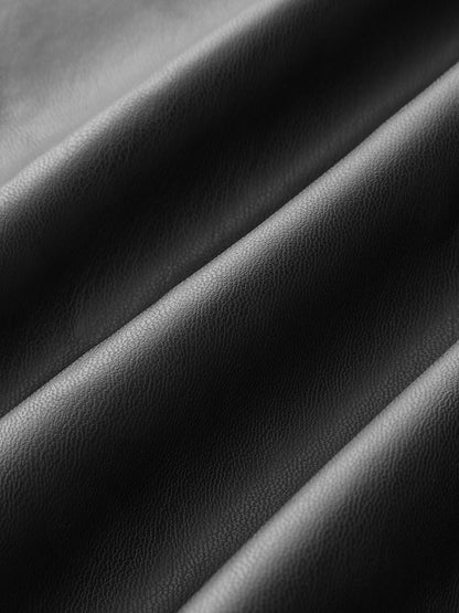 LUNARA | ROCHED LEATHER MIDI SKIRT