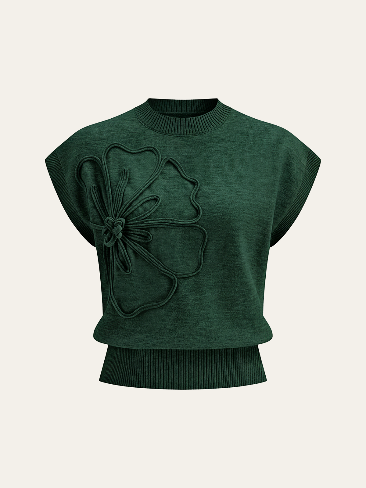LUZIANA | SCULPTED FLOWER KNIT TOP