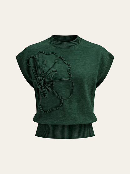 LUZIANA | SCULPTED FLOWER KNIT TOP