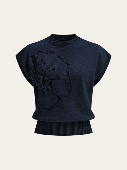 LUZIANA | SCULPTED FLOWER KNIT TOP