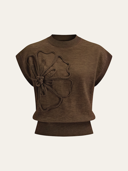 LUZIANA | SCULPTED FLOWER KNIT TOP