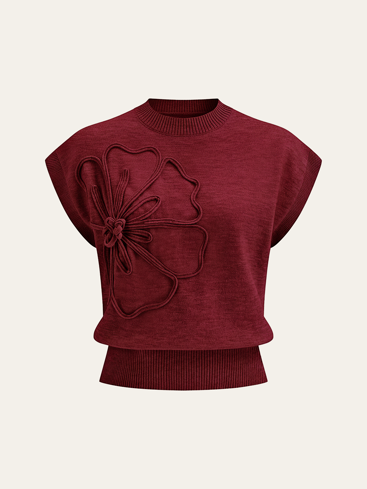 LUZIANA | SCULPTED FLOWER KNIT TOP