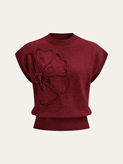 LUZIANA | SCULPTED FLOWER KNIT TOP
