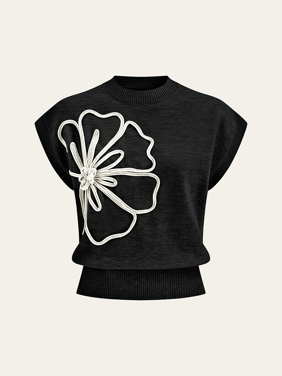 LUZIANA | SCULPTED FLOWER KNIT TOP