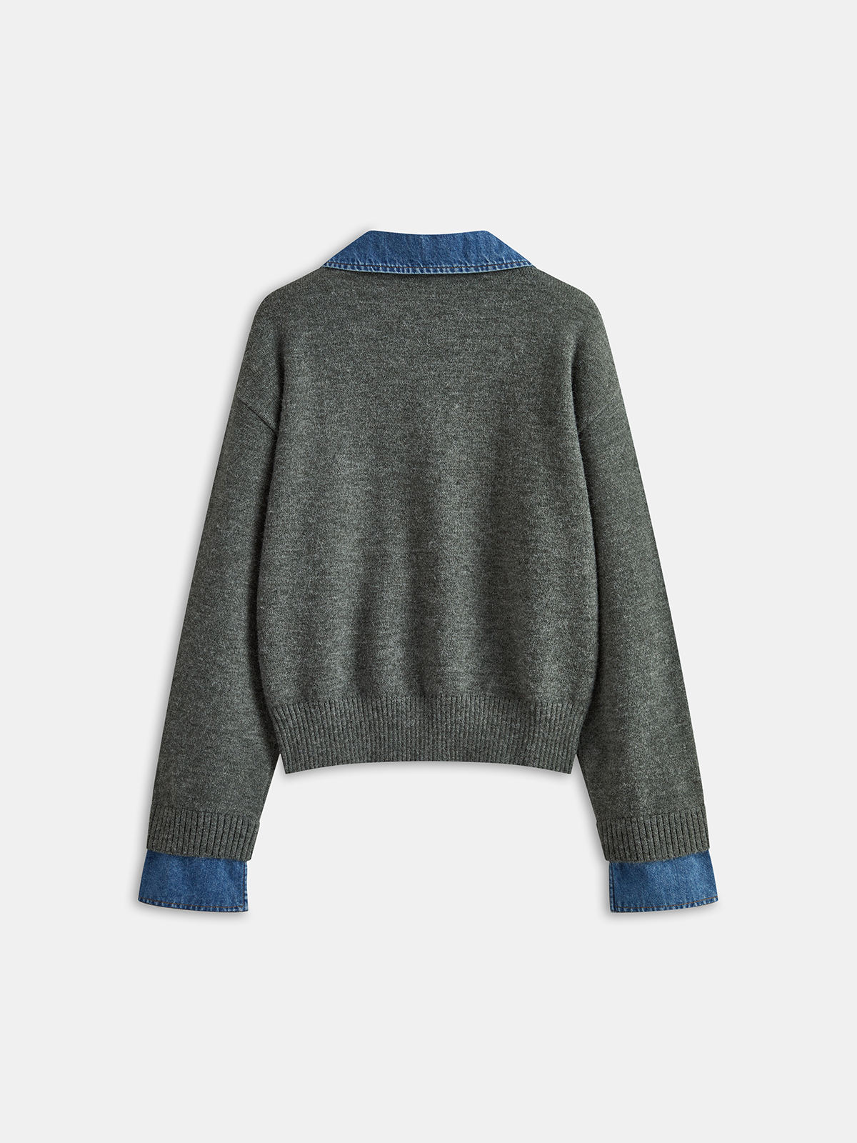 NOA | KNIT SWEATER X DENIM COLLAR