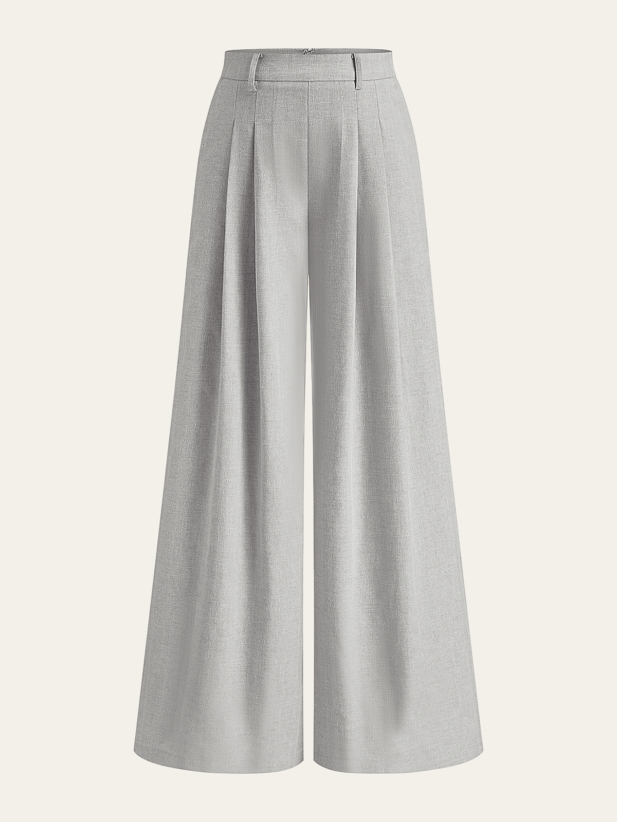 FIRENZE | PLEATED WIDE LEG PANTS GRAY