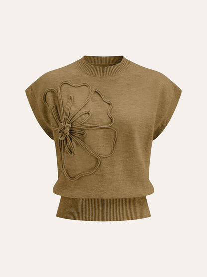 LUZIANA | SCULPTED FLOWER KNIT TOP