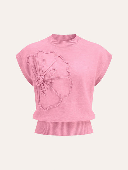 LUZIANA | SCULPTED FLOWER KNIT TOP