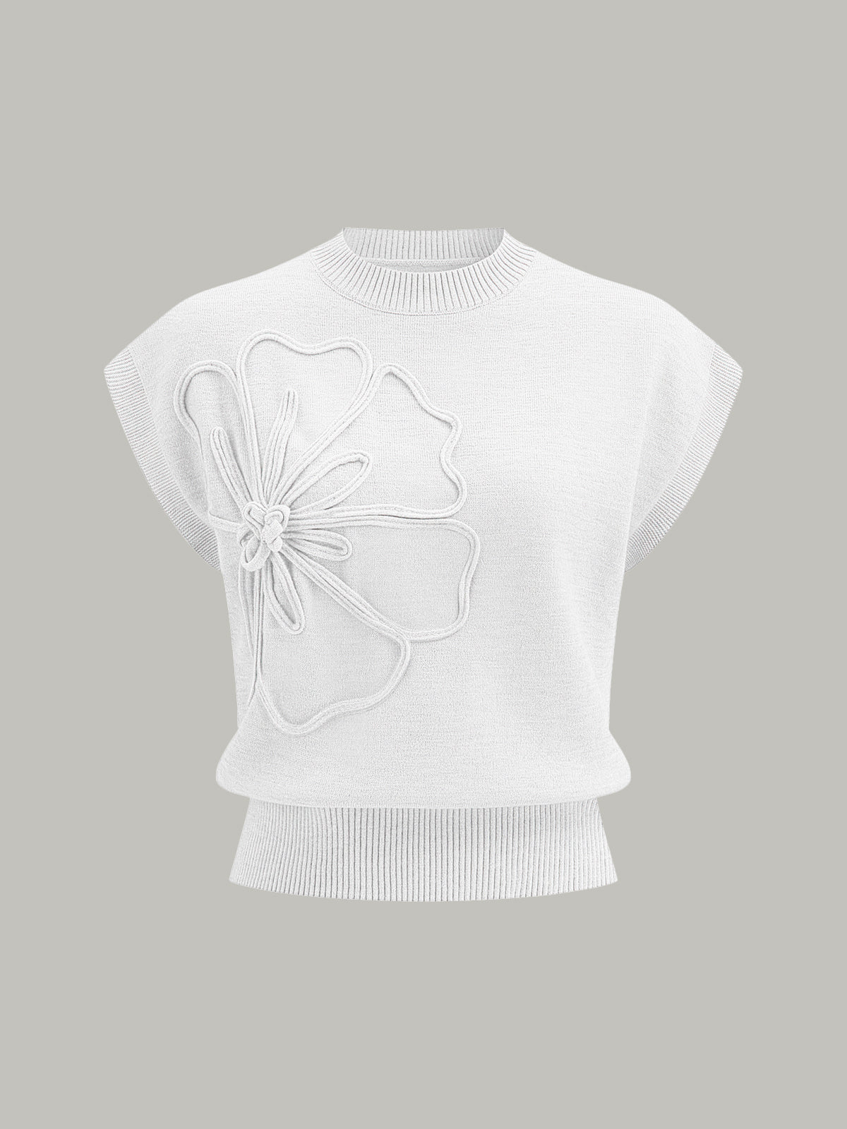 LUZIANA | SCULPTED FLOWER KNIT TOP