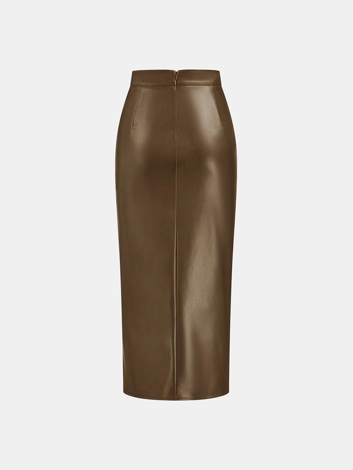 LUNARA | ROCHED LEATHER MIDI SKIRT