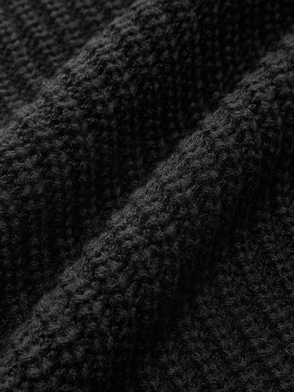 Flower Applique Sweater Black