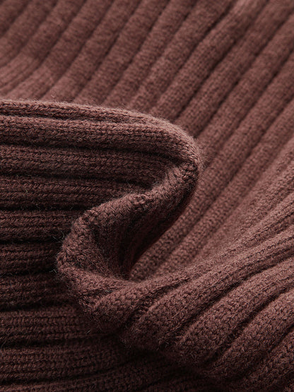 LOREN | RIBBED KNIT SWEATER X DENIM COLLAR