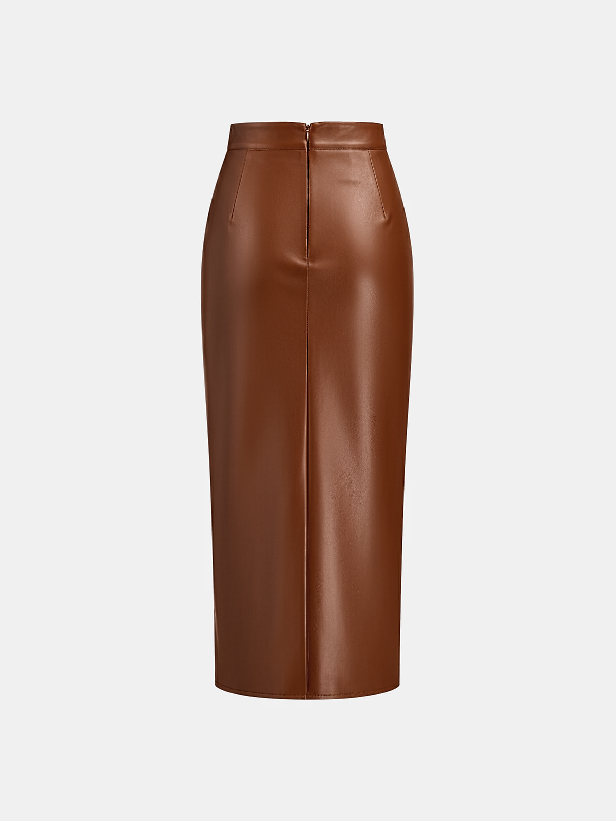 LUNARA | ROCHED LEATHER MIDI SKIRT