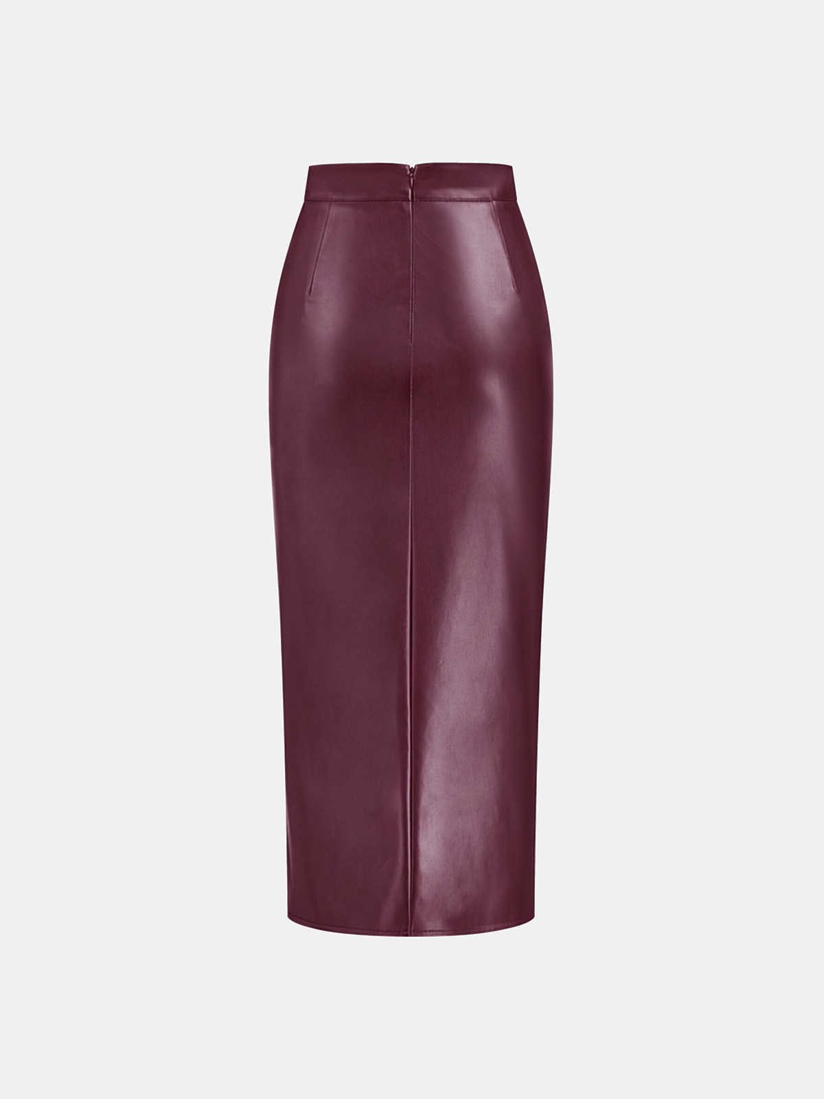 LUNARA | ROCHED LEATHER MIDI SKIRT