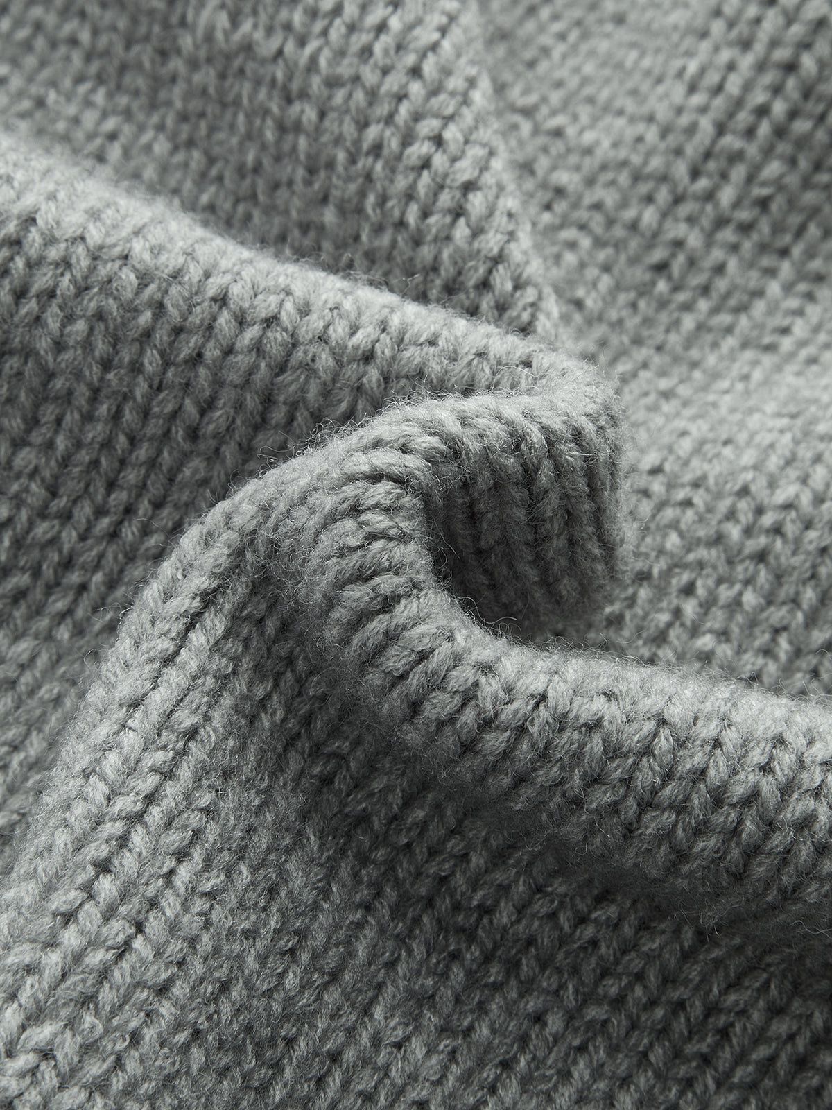 Cable Knit Mock Neck Sweater Grey