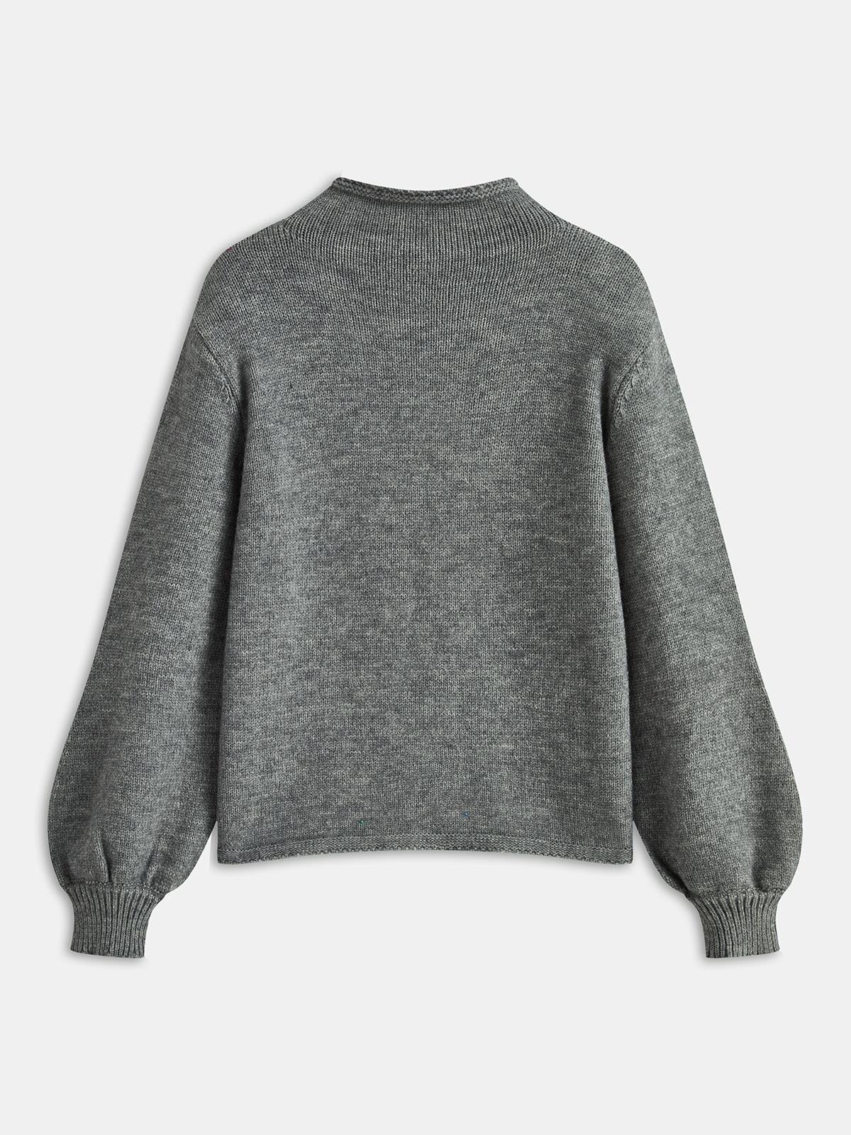 Floral Appliqué Knit Sweater Grey M