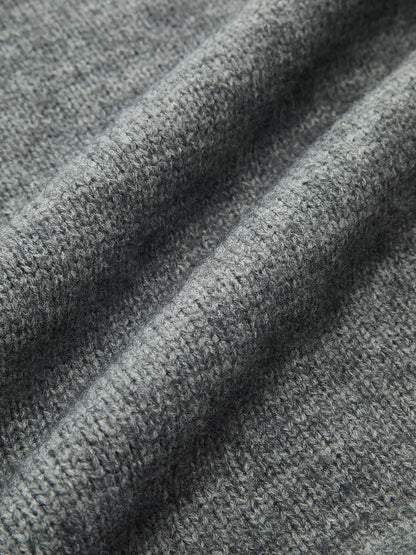 Floral Appliqué Knit Sweater Grey M