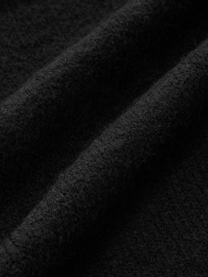 Floral Embroidery Wool-Blend Sweater Black