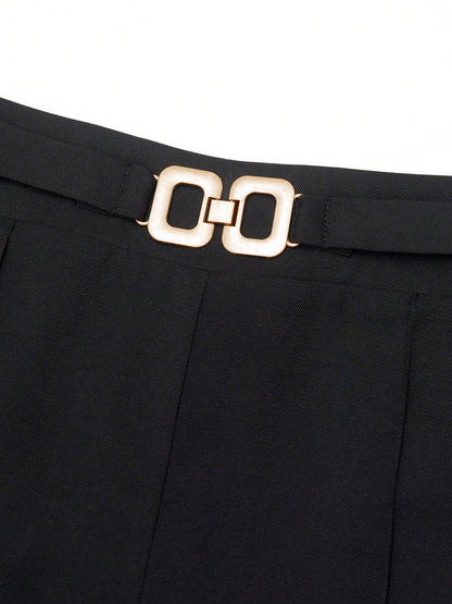 Metal Link Pants Black