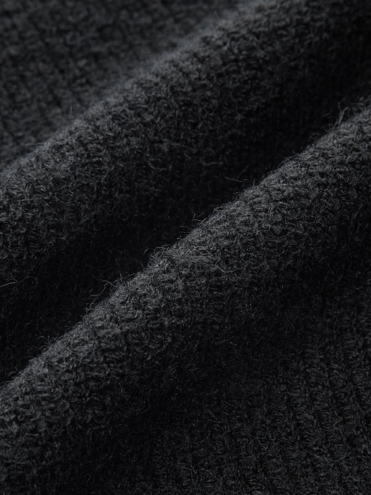 Mock Neck Tie Neck Contrast Stitch Sweater Black