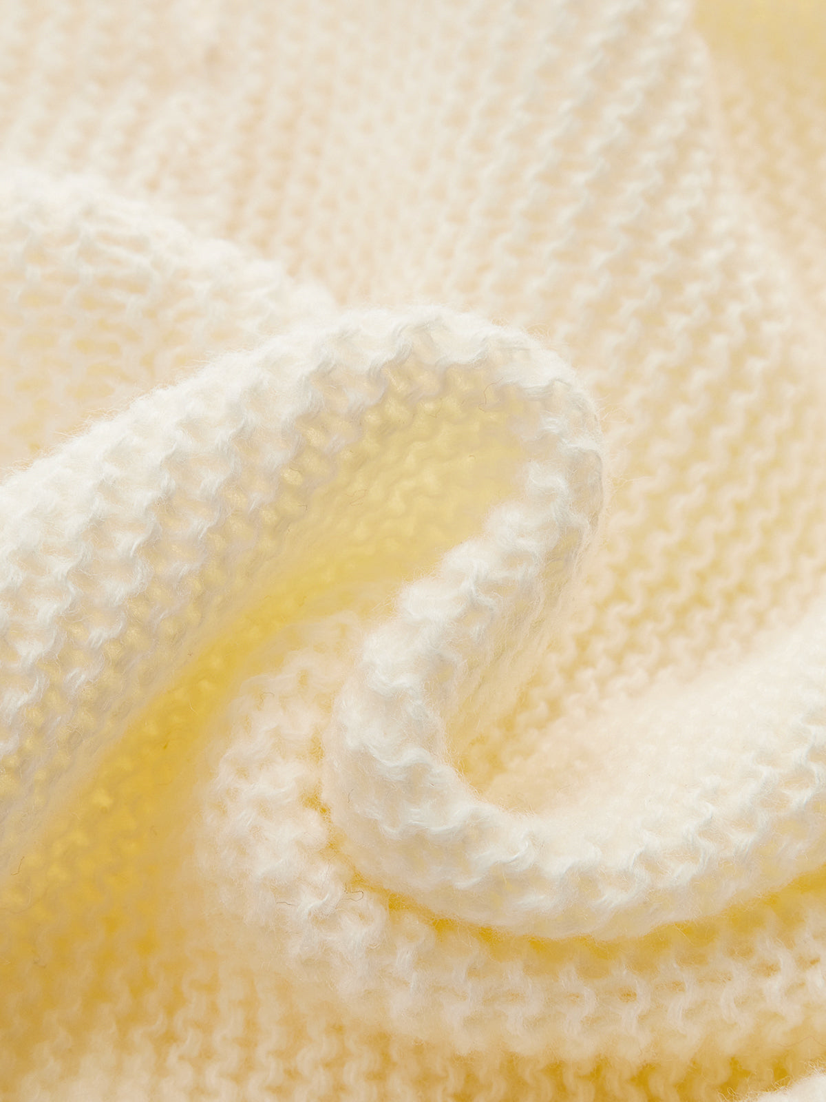 V-Neck Long-Sleeve Cropped Sweater Off-White