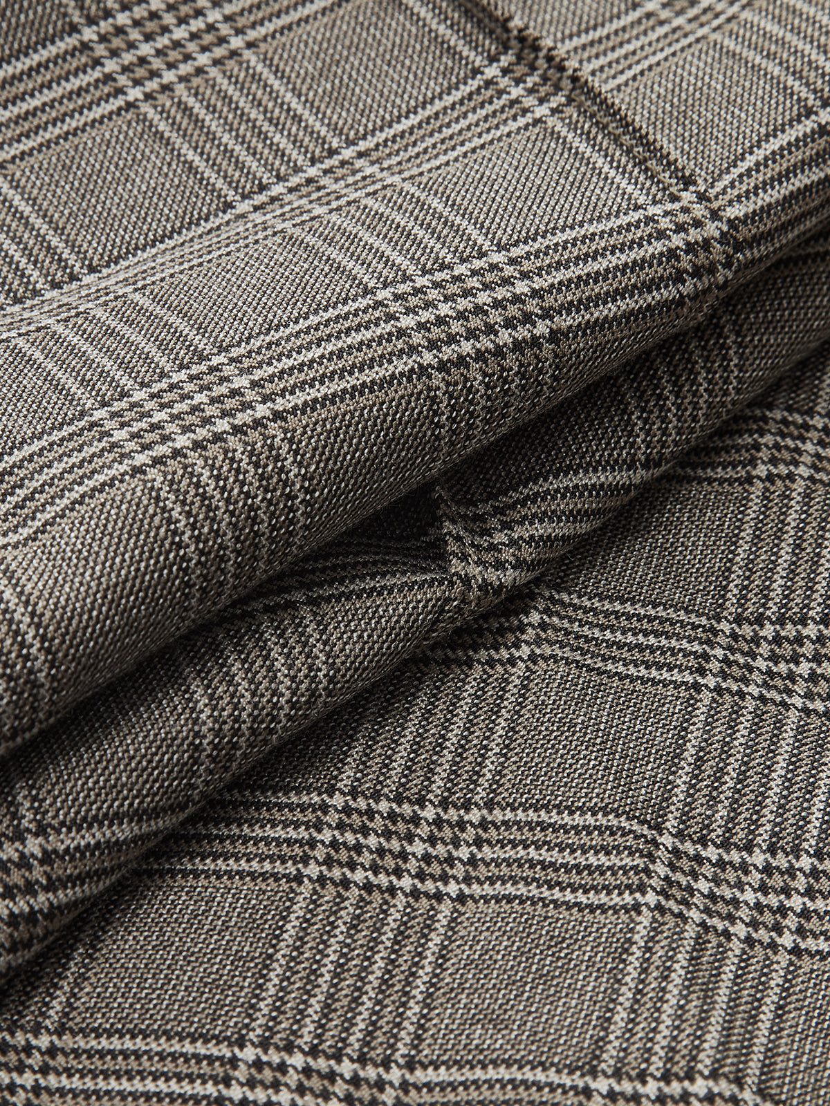 High-Waist Button Detail Plaid Wide-Leg Pants Grey