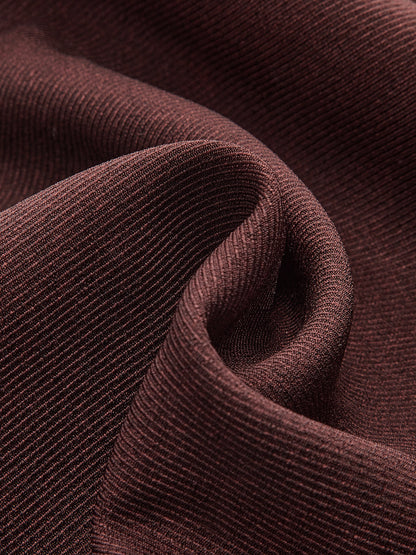 Mid-Waist Pleated Wide-Leg Pants Burgundy