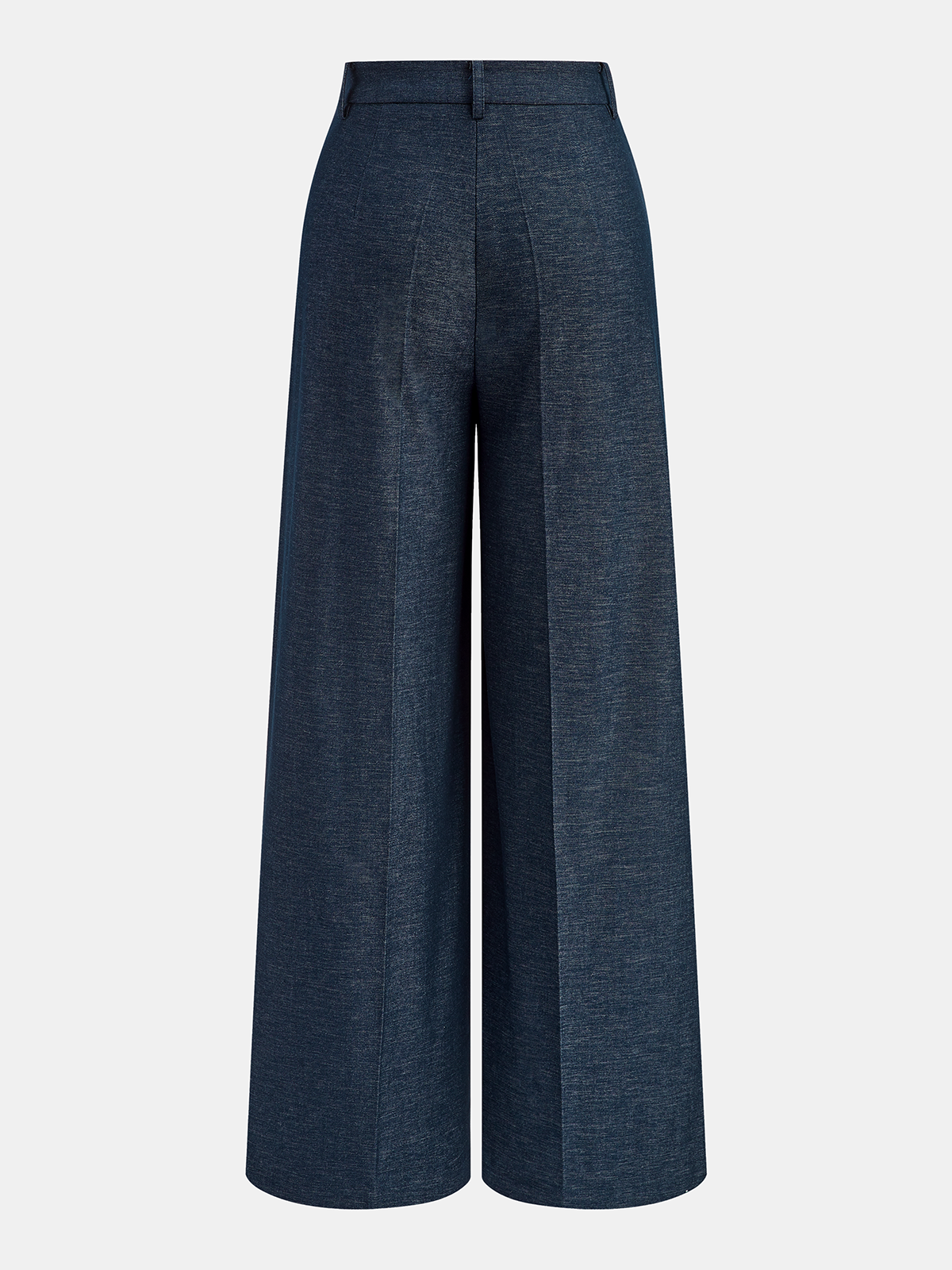 Asymmetric Wrap Wide-Leg Pants Navy
