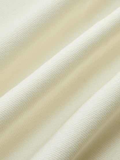 Mid-Waist Asymmetric Metal Detail Wide-Leg Pants Off-White