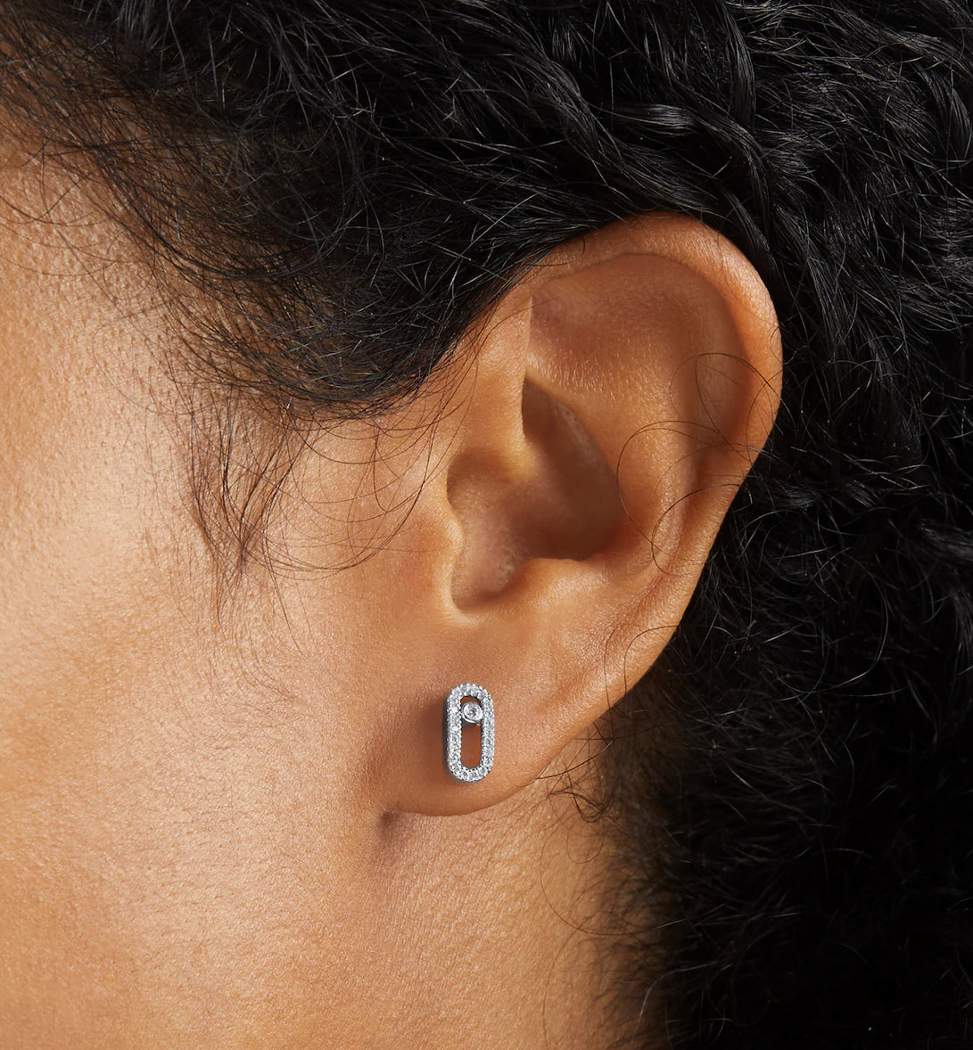 LUMINA | DIAMOND LINK EARRINGS SILVER