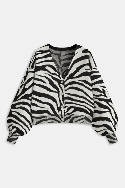 SAVANA | ZEBRA JACQUARD CARDIGAN