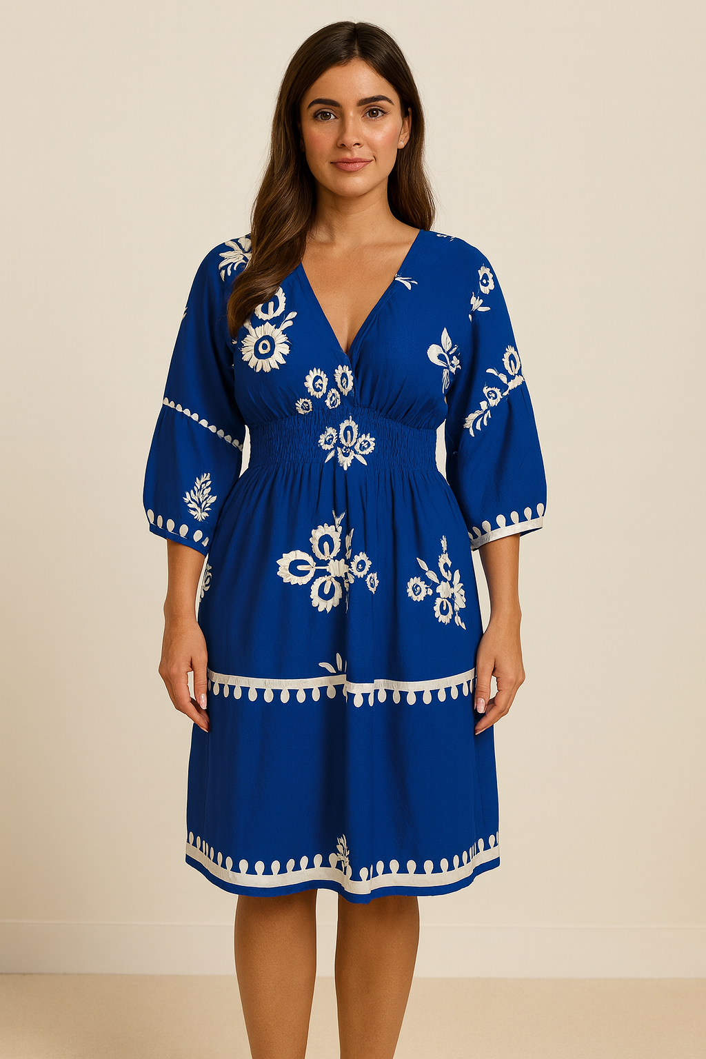 KAELIS | BOHO BREZZI MASSI DRESS BLUE