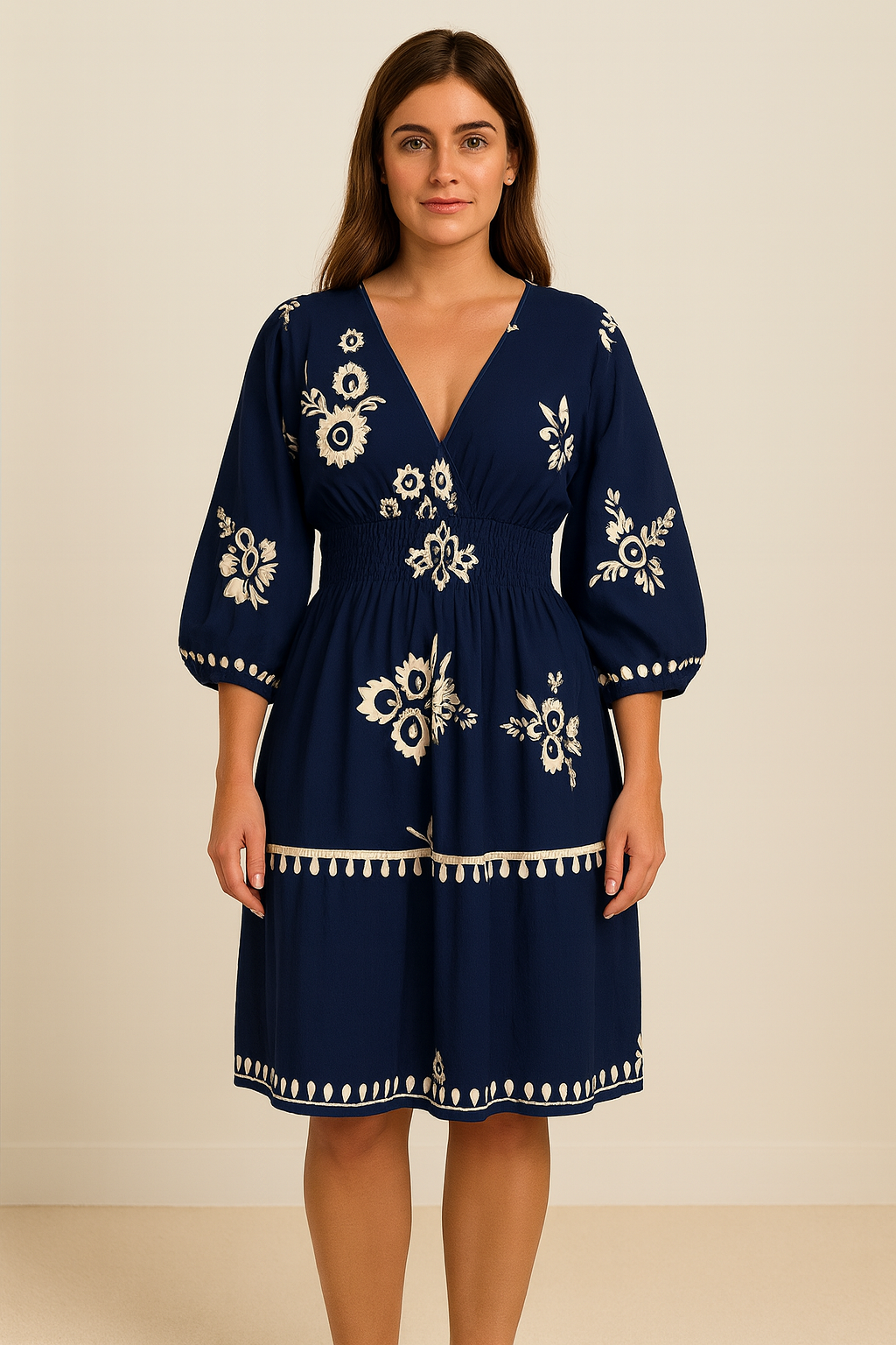KAELIS | BOHO BREZZI MASSI DRESS NAVY