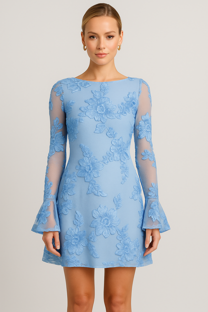 ÉLYSANNE | FLORAL DREAM DRESS LIGHT BLUE