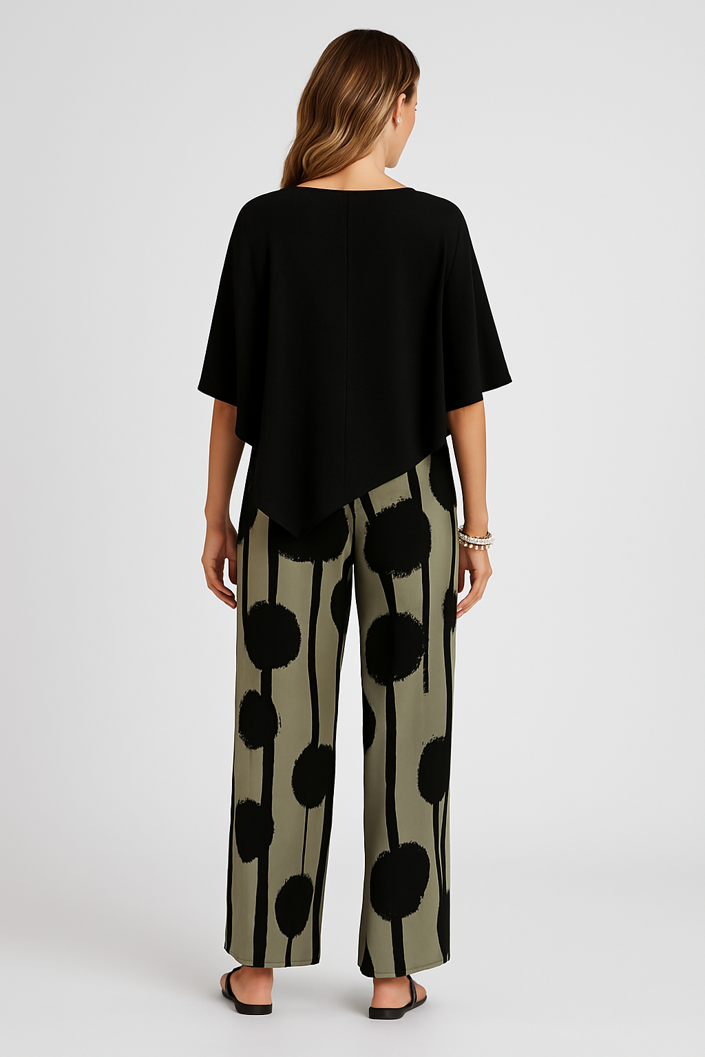 SORRENTINA | ABSTRACT PRINT PANTS BEIGE