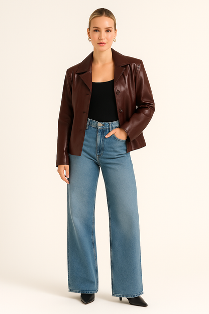 CAPRI | CHOCOLATE LEATHER JACKET
