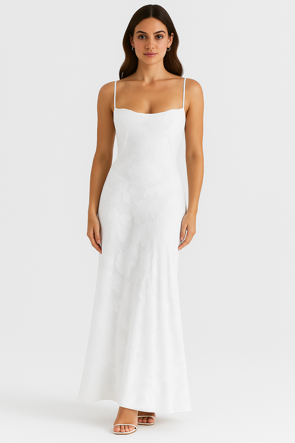 MARISSE | STRUCTURED CORSET FLOW DRESS WHITE