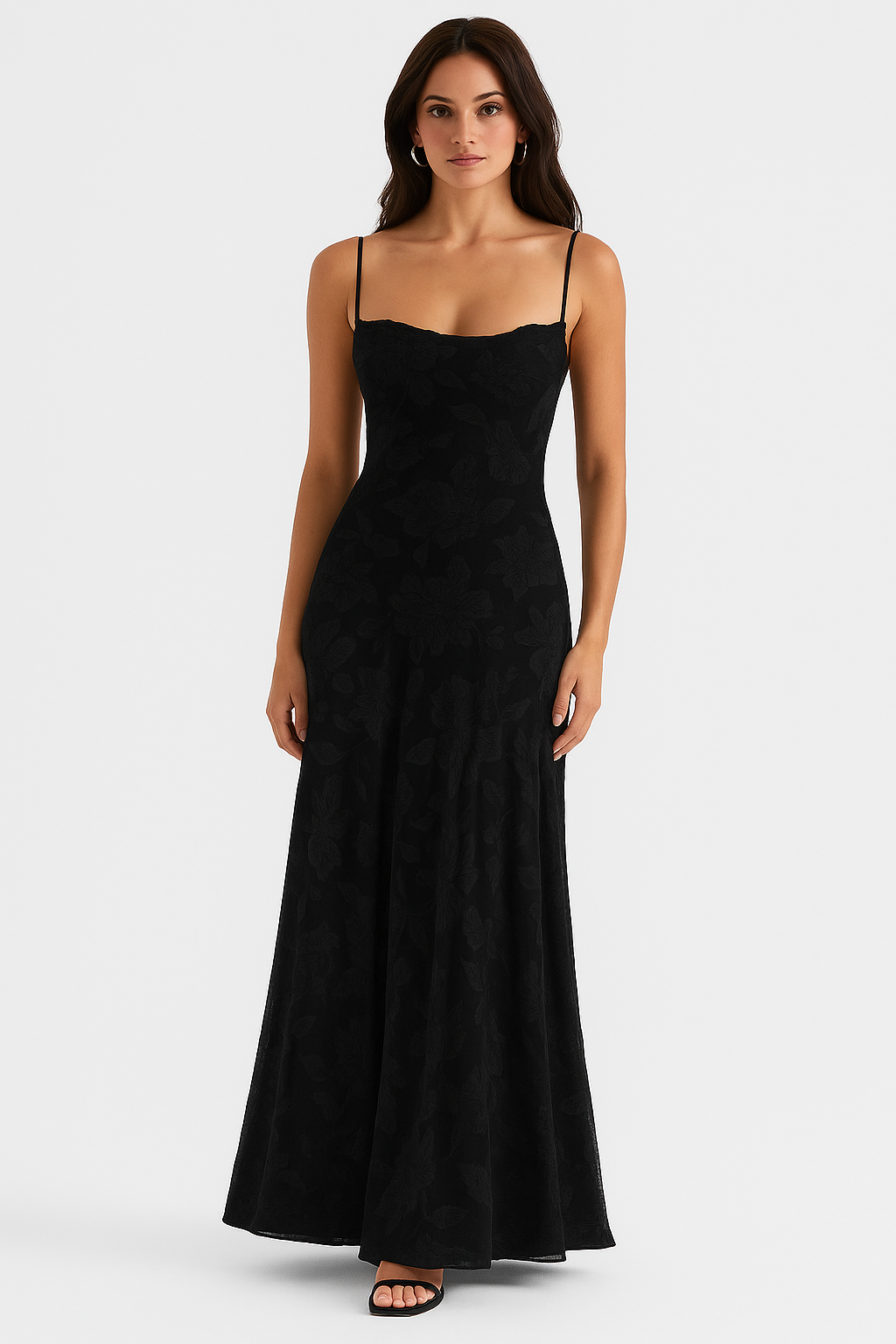 MARISSE | STRUCTURED CORSET FLOW DRESS BLACK