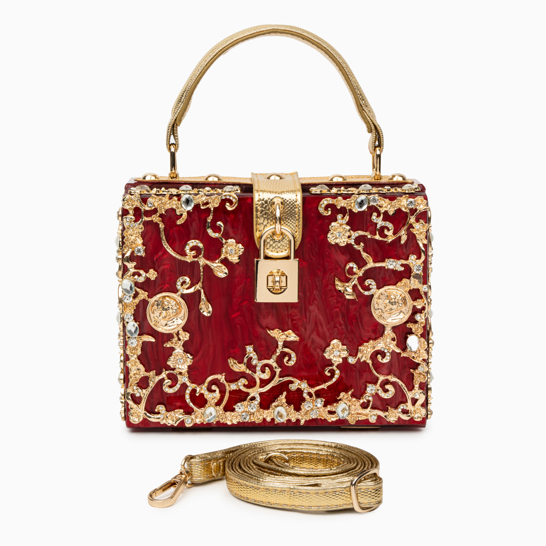 AURIELLE BOX BAG RED