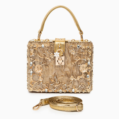 AURIELLE BOX BAG GOLD